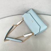 Prada Doux medium leather shoulder bag blue - 3