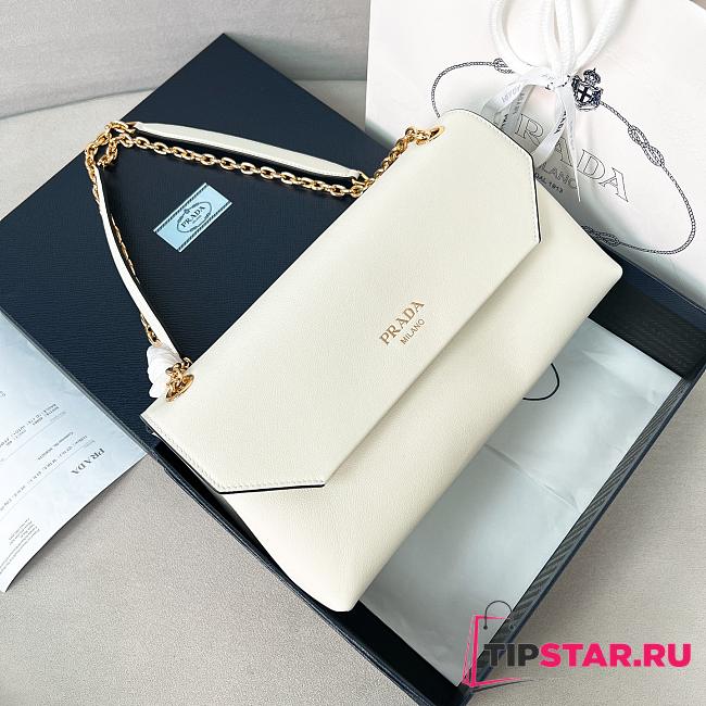 Prada Doux medium leather shoulder bag white - 1