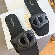 Dior CD letter pig nose slippers in black - 6