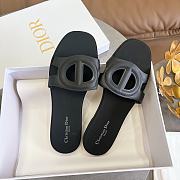 Dior CD letter pig nose slippers in black - 5