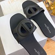Dior CD letter pig nose slippers in black - 3