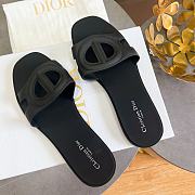 Dior CD letter pig nose slippers in black - 2