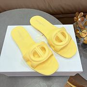 Dior CD letter pig nose slippers in yellow - 6