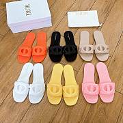 Dior CD letter pig nose slippers in yellow - 5