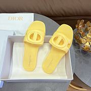 Dior CD letter pig nose slippers in yellow - 2