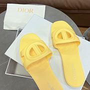 Dior CD letter pig nose slippers in yellow - 4