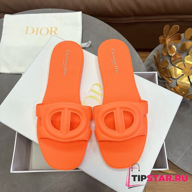 Dior CD letter pig nose slippers in orange - 1