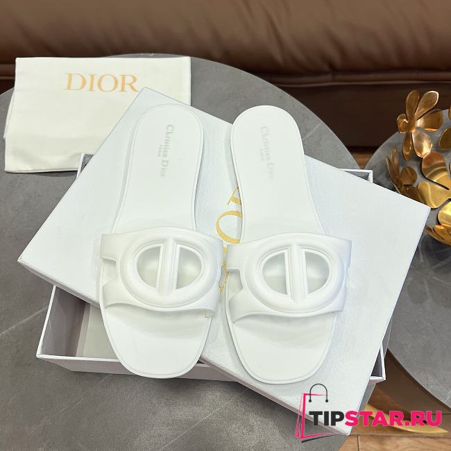 Dior CD letter pig nose slippers in white - 1