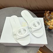 Dior CD letter pig nose slippers in white - 5