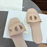 Dior CD letter pig nose slippers in beige - 5