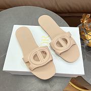 Dior CD letter pig nose slippers in beige - 2