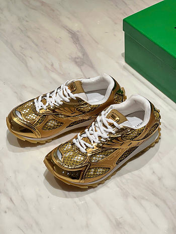 Bottega Veneta Orbit Sneakers In Gold Color