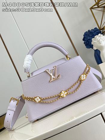 Louis Vuitton Capucines East-West BB Misty Lilac