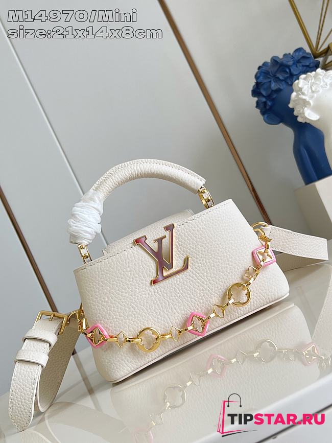 Louis Vuitton Capucines East-West Mini In White - 1