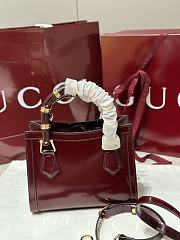 Gucci Diana Bamboo Mini Tote Bag In Burgundy - 4