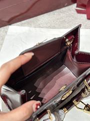 Gucci Diana Bamboo Mini Tote Bag In Burgundy - 3