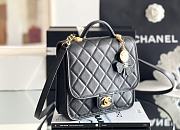 Chanel 25B Four-Leaf Clover Charm Backpack In Black - 3