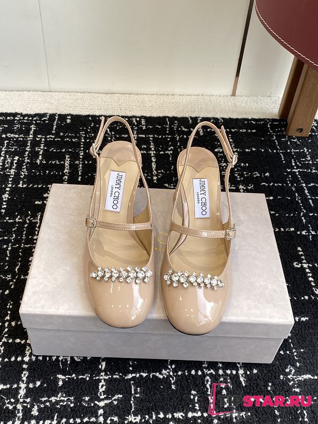 Jimmy Choo Belinda Sling Back 70 Deep Merlot Patent Leather Slingbacks 03 - 1