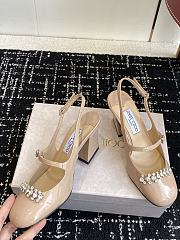 Jimmy Choo Belinda Sling Back 70 Deep Merlot Patent Leather Slingbacks 03 - 6