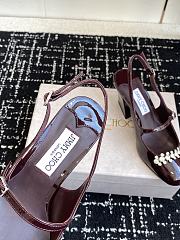 Jimmy Choo Belinda Sling Back 70 Deep Merlot Patent Leather Slingbacks 01 - 3