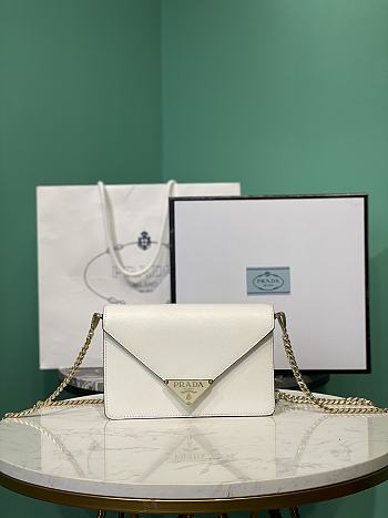 Prada Saffiano leather shoulder bag in white