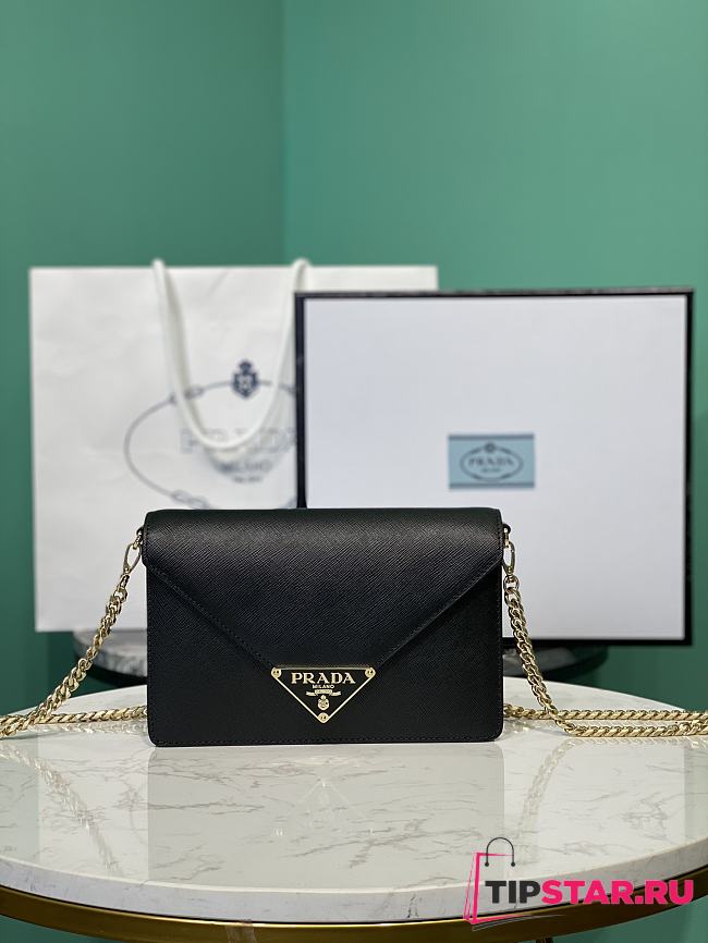 Prada Saffiano leather shoulder bag in black - 1