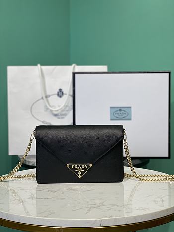 Prada Saffiano leather shoulder bag in black