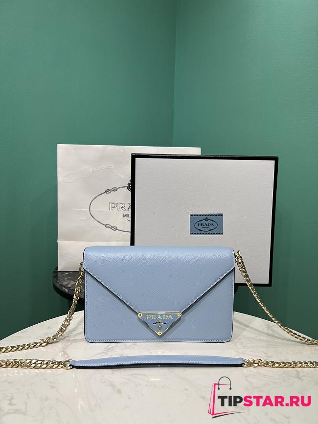 Prada Saffiano leather shoulder bag in blue - 1