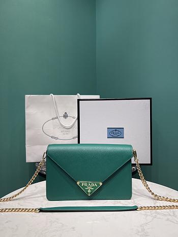 Prada Saffiano leather shoulder bag in green