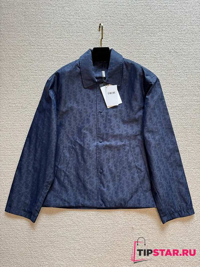 Dior Men's Monogram Lapel Jacket Dark Blue - 1