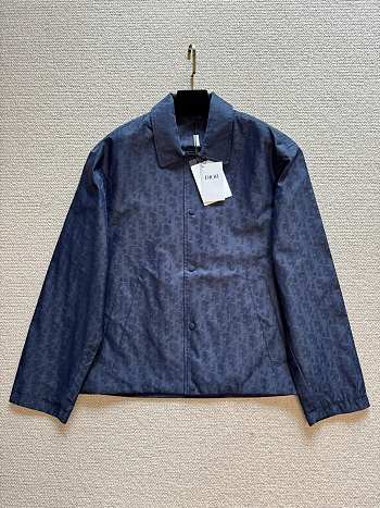 Dior Men's Monogram Lapel Jacket Dark Blue