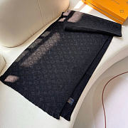Louis Vuitton Monogram Classic Scarf Black Muffler - 3