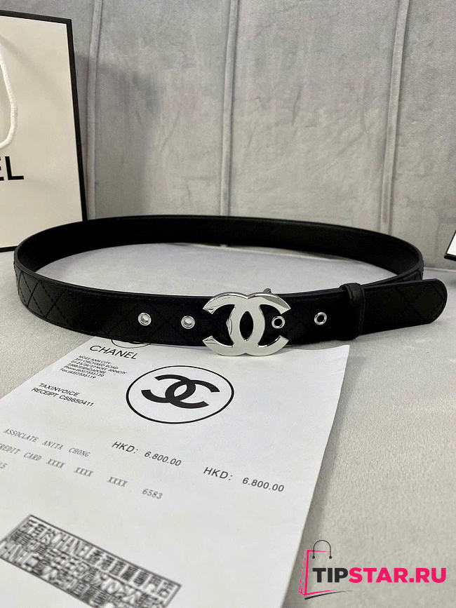 Chanel Belt In Black Color-3 cm - 1