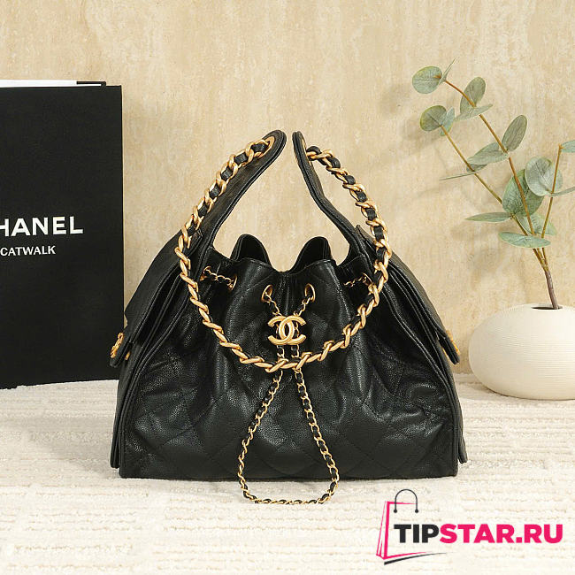 Chanel Small 25 Hobo Bag Black Caviar In Black - 1