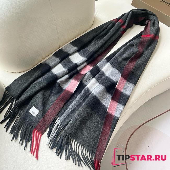 Burberry Winter Plaid Cashmere Scarf With Tassel 02 - 1