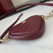 Gucci GG Marmont mini bag in Rosso Ancora red leather - 4