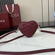 Gucci GG Marmont mini bag in Rosso Ancora red leather - 2