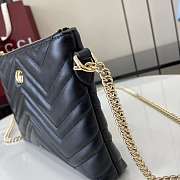 Gucci GG Marmont pochette with chain in Black leather - 5