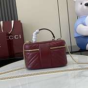 Gucci GG Marmont mini vanity bag Rosso Ancora red matelassé chevron leather - 4