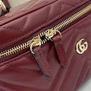 Gucci GG Marmont mini vanity bag Rosso Ancora red matelassé chevron leather - 2
