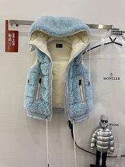 Moncler Classic Teddy Hooded Casual Down Vest In Blue - 4