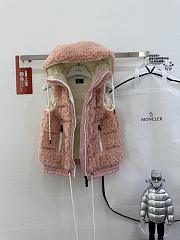 Moncler Classic Teddy Hooded Casual Down Vest In Pink - 3