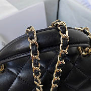 CHANEL Mini Flap Bag With Top Handle (Black)  - 5