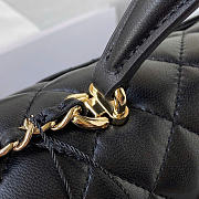 CHANEL Mini Flap Bag With Top Handle (Black)  - 4