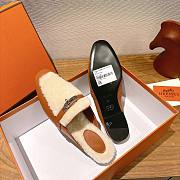 Hermes H-House Wool Mules with Classic Kelly Buckle Brown - 5