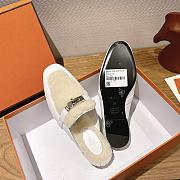 Hermes H-House Wool Mules with Classic Kelly Buckle White - 2