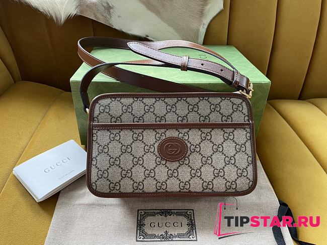 Gucci Mini Bag With Interlocking G Brown - 1