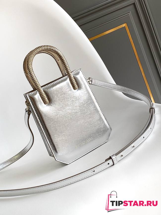 Bvlgari Serpentine mini tote bag in silver - 1
