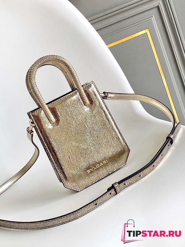 Bvlgari Serpentine mini tote bag in golden pony - 1
