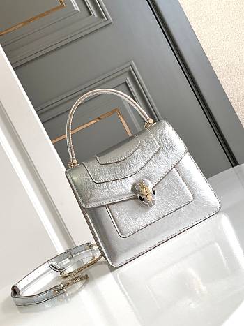Bvlgari Serpenti Forever small top handle bag in silver